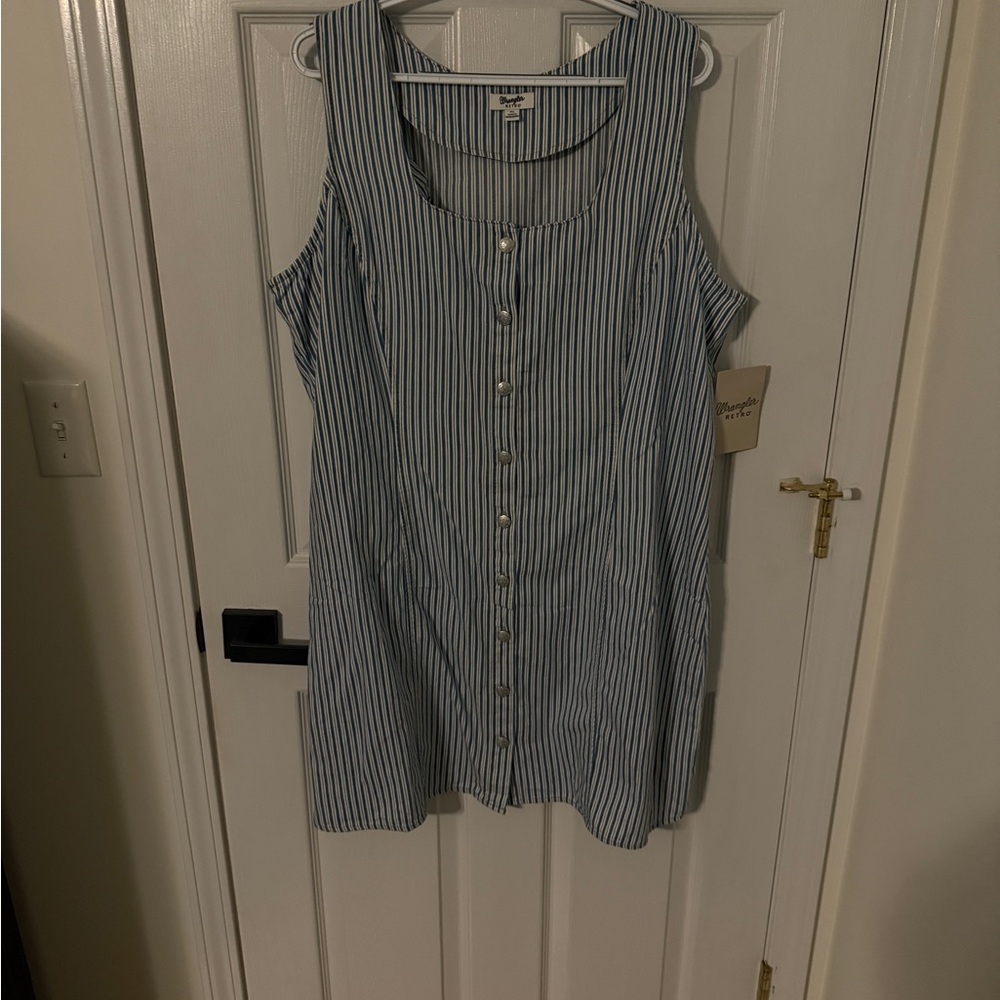 Wrangler Blue and White Striped Blouse